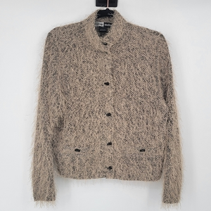Jamie Sadock‎ Women's Small Shaggy Fuzzy Toggle Button Golf Cardigan Jacket